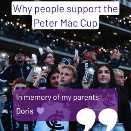 Last year, we asked Peter Mac Cup donors why they chose to give. Here’s are some of the messages they left 💜